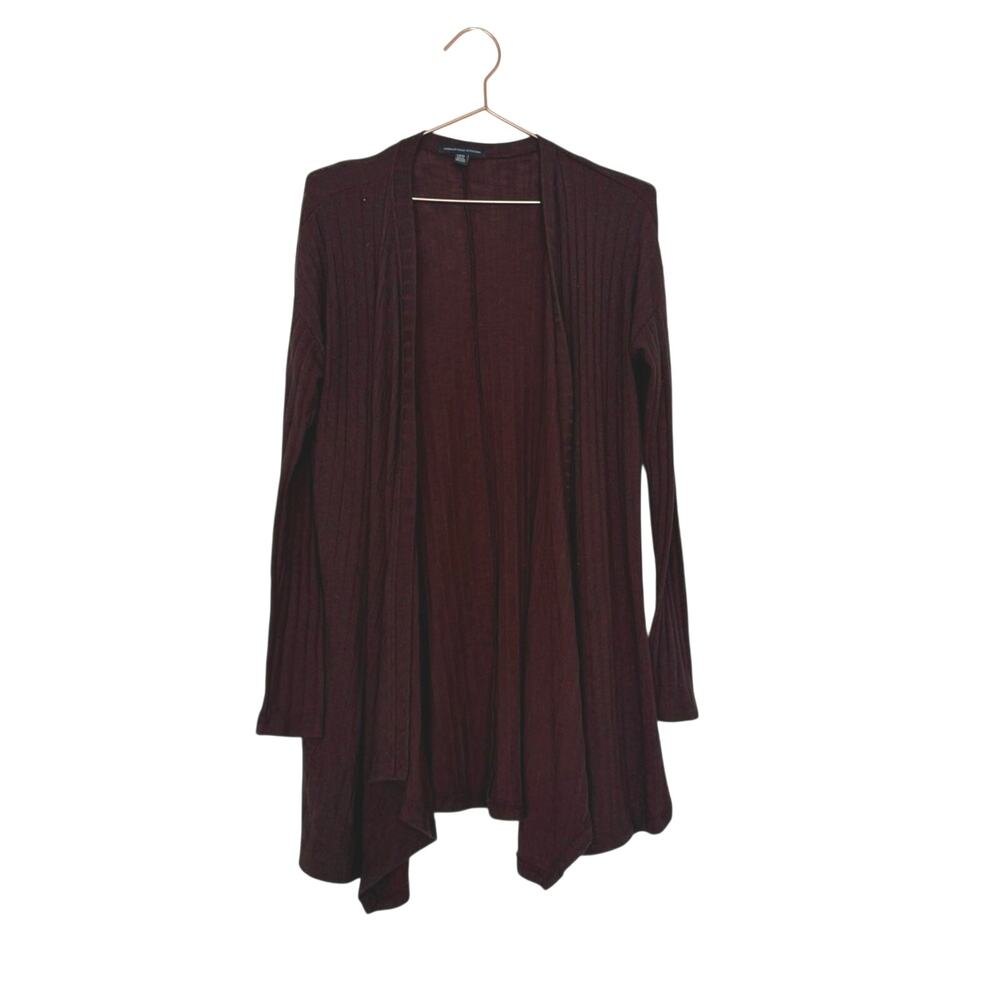 American Eagle Outfitters Maroon Open Cardigan